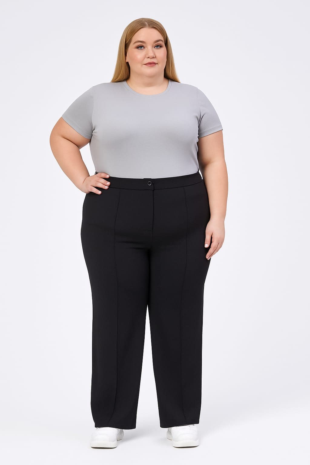 SPODNIE Z KANTEM PLUS SIZE SP322-34C